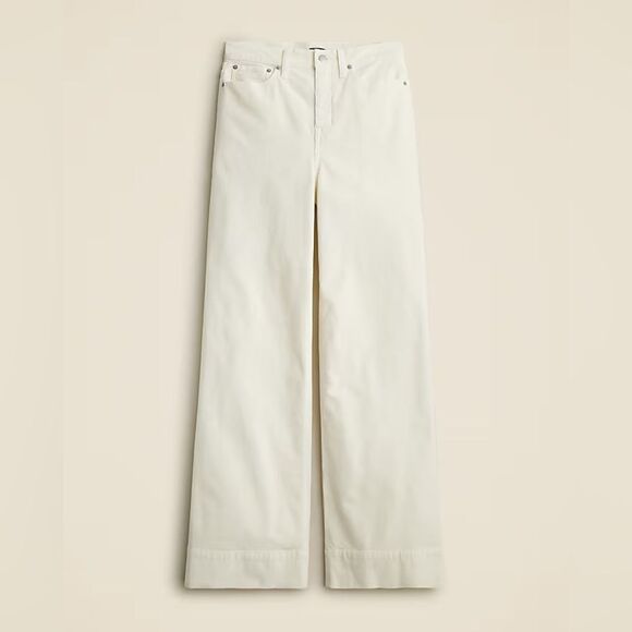 NWT J CREW Wide-leg corduroy trouser in Ivory - Picture 3 of 6
